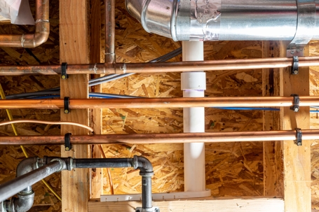 plumbing pipes and gas lines
